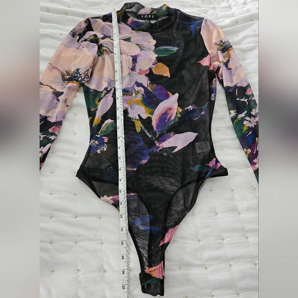 Floral Long Sleeve Bodysuit - Picture 2 of 3